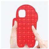 Among in Us iPhone XR Case - Push Pop Bubble Fidget Toy Phone Case 3D Soft Silicone Rainbow Case Release Stress Full Body Protection Shockproof Cover for Girls Children rainbow not red