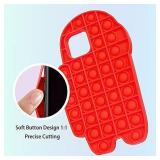 Among in Us iPhone XR Case - Push Pop Bubble Fidget Toy Phone Case 3D Soft Silicone Rainbow Case Release Stress Full Body Protection Shockproof Cover for Girls Children rainbow not red