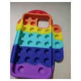 Among in Us iPhone XR Case - Push Pop Bubble Fidget Toy Phone Case 3D Soft Silicone Rainbow Case Release Stress Full Body Protection Shockproof Cover for Girls Children rainbow not red