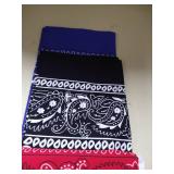 Made in the USA Paisley Bandanas - Red, Royal Blue, and Black (3 pack