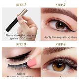 Magnetic Eyeliner and Eyelashes Kit, Magnetic Eyelashes with Eyeliner, False Lashes 5 Pairs with Tweezers, Easy to Wear may vary from stock photo