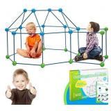 Fort Building Kits for Kids,Kids Fort,STEM Building Construction Toy,Build Tunnels Tents for Indoor/Outdoor-Great Gift for Boys and Girls(79 pieces