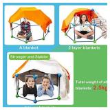 Fort Building Kits for Kids,Kids Fort,STEM Building Construction Toy,Build Tunnels Tents for Indoor/Outdoor-Great Gift for Boys and Girls(79 pieces