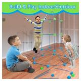 Fort Building Kits for Kids,Kids Fort,STEM Building Construction Toy,Build Tunnels Tents for Indoor/Outdoor-Great Gift for Boys and Girls(79 pieces