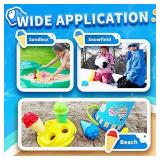 Kidtion Beach Toys 20 Pcs, Dessert-Themed Sand Toys Set with Sand Buckets and Shovels for Kids, Cute Ice Cream Sand Toys & Beach Toys with Mesh Bag, Colorful Beach Toy Set with Inspiring Molds