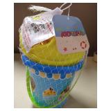 Kidtion Beach Toys 20 Pcs, Dessert-Themed Sand Toys Set with Sand Buckets and Shovels for Kids, Cute Ice Cream Sand Toys & Beach Toys with Mesh Bag, Colorful Beach Toy Set with Inspiring Molds