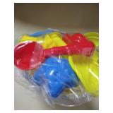 Kidtion Beach Toys 20 Pcs, Dessert-Themed Sand Toys Set with Sand Buckets and Shovels for Kids, Cute Ice Cream Sand Toys & Beach Toys with Mesh Bag, Colorful Beach Toy Set with Inspiring Molds