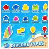 Kidtion Beach Toys 20 Pcs, Dessert-Themed Sand Toys Set with Sand Buckets and Shovels for Kids, Cute Ice Cream Sand Toys & Beach Toys with Mesh Bag, Colorful Beach Toy Set with Inspiring Molds