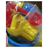 Kidtion Beach Toys 20 Pcs, Dessert-Themed Sand Toys Set with Sand Buckets and Shovels for Kids, Cute Ice Cream Sand Toys & Beach Toys with Mesh Bag, Colorful Beach Toy Set with Inspiring Molds