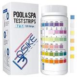 BOSIKE 7 in 1 Hot Tub Test 100 Strips Spa Test Strips for Swimming Pool, Accurate pH, Chlorine, Bromineï¼Alkalinityï¼Cyanuric Acid and Hardness Water Testing Kit