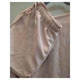 Size small peach/tan thermal weave pajama top and shorts set