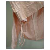 size large peach long sleeved sleep shirt and shorts set