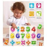 Wooden Puzzles Set for Toddlers 3 4 Years Old, Alphabet ABC, Numbers and Farm Animals Learning Puzzles Board for Kids, Preschool Educational Puzzles Activity Toys Gift for Boys Girls