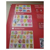 Wooden Puzzles Set for Toddlers 3 4 Years Old, Alphabet ABC, Numbers and Farm Animals Learning Puzzles Board for Kids, Preschool Educational Puzzles Activity Toys Gift for Boys Girls