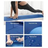 CAMBIVO Extra Wide Non-Slip Yoga Mat with Alignment Marks for Women (73"x 36"x 1/4"), Exercise Fitness Mat for Yoga, Pilates, Workout