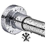 BRIOFOX Shower Curtain Rods 42-72 Inches, Rust Free + Non-Fall Down, 304 Stainless Steel, Super Large Non-Slip Plate Spring Shower Rod, Use in Bathroom, Kitchen, Home, Never Collapse, No Drilling