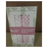 Muslin Swaddle Blanket - Pink Hearts & Chevrons (set of 2