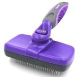 Self-Cleaning Dog & Cat Slicker Brush purple