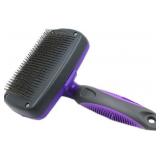 Self-Cleaning Dog & Cat Slicker Brush purple