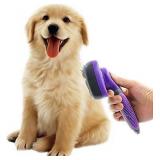 Self-Cleaning Dog & Cat Slicker Brush purple