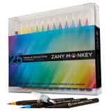 Watercolor Brush Pens â Set of 25 Water Color Brush Tip Markers for Kids & Adult Coloring Books, Painting, Drawing, Art, Calligraphy, Lettering, Journaling. Bonus Coloring Book & Water Blending P