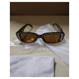 Ladies rhinestone rimmed tortoise shell sunglasses