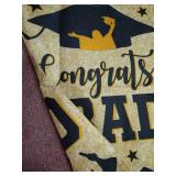 Congrats Grad burlap look yard garden flag 18.5x12 inches