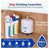 Express Water RO5DX Reverse Osmosis Filtration NSF Certified 5 Stage RO System with Faucet and Tank â Under Sink Water Plus 4 Filters â 50 GPD, 14 x 15 x 5, White