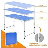 labworkauto 4FT Blue Foldable Portable Table Aluminum