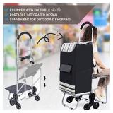 Klvied Folding Shopping Cart for Groceries