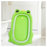 BPA Free 2021 New Model Frog Cartoon TPE Foldable Newborn Baby Toddler Bath