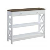 Convenience Concepts Oxford 1 Drawer Console Table, Driftwood/White