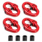QWORK 4Pcs Red Painted G80 Alloy Steel Connecting Link