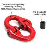 QWORK 4Pcs Red Painted G80 Alloy Steel Connecting Link
