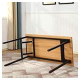 Need Home Office Desk 47 inches Folding Computer Table Workstation No Install, Teak, Teak and Black