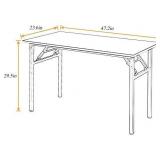 Need Home Office Desk 47 inches Folding Computer Table Workstation No Install, Teak, Teak and Black