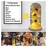 Artificial Sunflower in Glass Dome Enchanted Sunflower Lamp Sunflower Decors Sunflower Gifts for Her on Christmas Thanksgiving Day Valentine