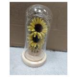 Artificial Sunflower in Glass Dome Enchanted Sunflower Lamp Sunflower Decors Sunflower Gifts for Her on Christmas Thanksgiving Day Valentine