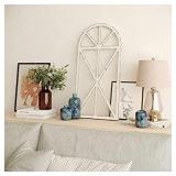 Barnyard Designs Rustic Wood Window Frame Wall Decor, Decorative Wooden Cathedral Arch, Farmhouse Wall Art Home Decoration, Distressed White Finish, 31.5â x 15.75â x 1â