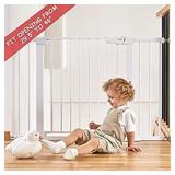 Cumbor 46â Auto Close Safety Baby Gate, Extra Tall and Wide Child Gate, Easy Walk Thru Durability Dog Gate for The House, Stairs, Doorways