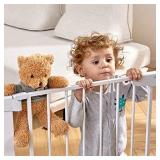 Cumbor 46â Auto Close Safety Baby Gate, Extra Tall and Wide Child Gate, Easy Walk Thru Durability Dog Gate for The House, Stairs, Doorways