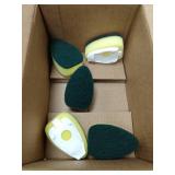 5 Refills Heavy Duty Replacement Sponge Heads Set, Soap Dispenser Scrubbers, Cleaners Supplies