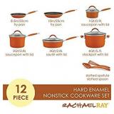 Rachael Ray - Cucina 12-Piece Nonstick Cookware Set - Espresso/Pumpkin Orange