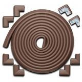 Roving Cove Baby Proofing Edge Corner Protector (18ft Edge + 8 Corners), Heavy-Duty, Soft NBR Rubber Foam, Furniture Bumper Guards, 3M Pre-Taped Corners, Coffee Brown
