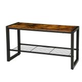 Rustic Brown Shoe Bench