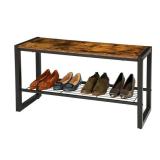 Rustic Brown Shoe Bench