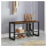 Rustic Brown Shoe Bench