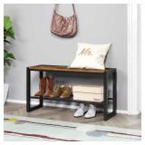 Rustic Brown Shoe Bench
