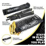 Boulder Badminton Pickleball Net - Height Adjustable Portable Net for Junior Tennis, Kids Volleyball & Soccer, and Backyard Games - Easy Setup Nylon Sports Net with Poles 10 ft/14ft/17ft Wide