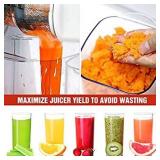 KOIOS Juicer, Masticating Juicer Machine, Slow Juice Extractor with Reverse Function, Cold Press Juicer Machines with Quiet Motor, Easy to Clean with Brush